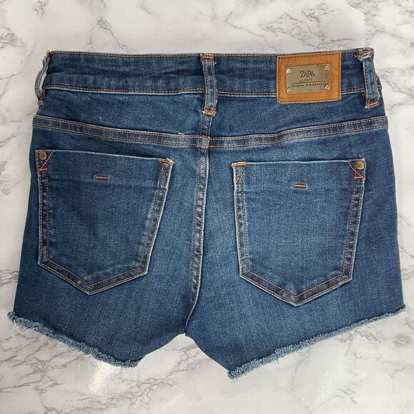 Zara Blue Custom Cutoff Denim Jean Shorts 2 - Picture 3 of 5